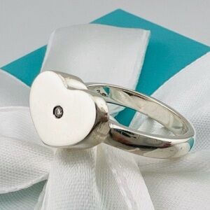 Tiffany & Co. Paloma Picasso Silver Heart Signet Ring -